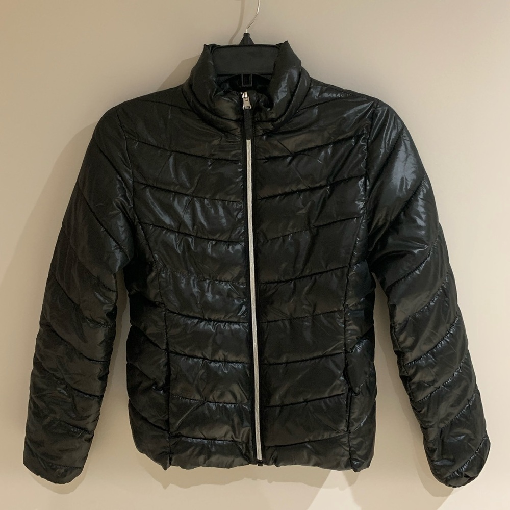H&M Kids Black Lightweight Hooded Puffer Jacket Size 12/14